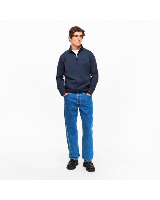 Barbour Blue Lambeth Half Modern Heritage Quarter Zip Fleece for men