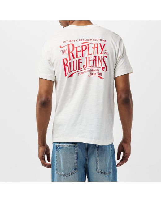 Replay White Back Jeans T-Shirt for men