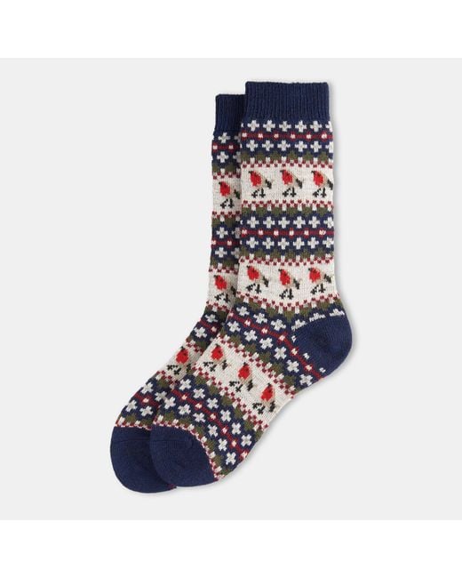 Barbour Blue Robin Fair Isle Socks
