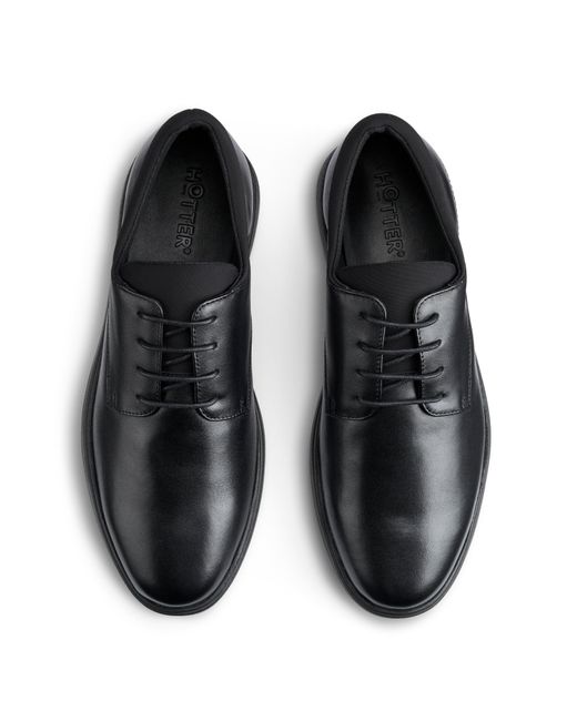 Hotter Black Hugo Wide Fit Shoes for men