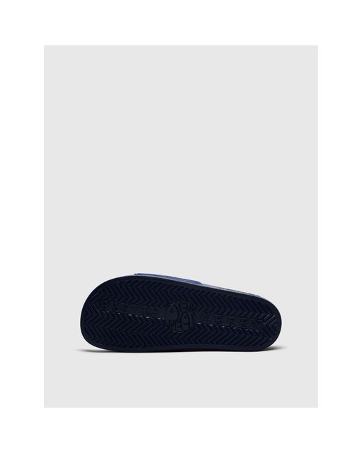 Pretty Green Blue Pg Okala Embossed Pool Sliders for men