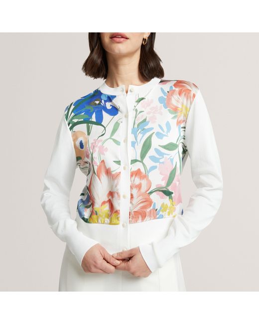 Ted Baker Blue Printed Button Through Cardigan