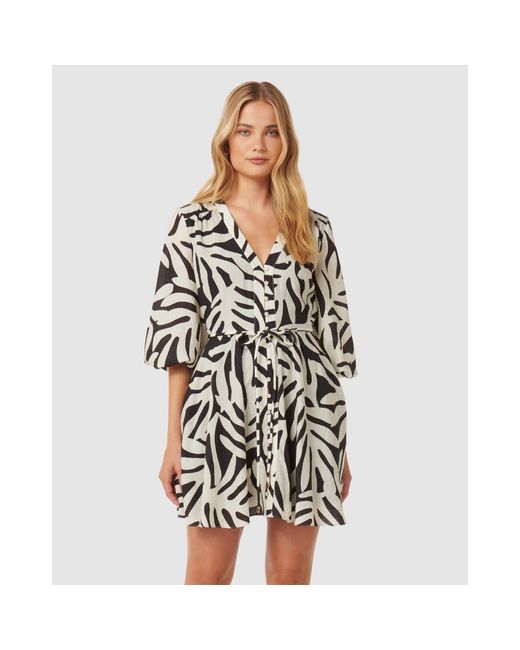 Forever New Black Alicia Rope Tie Mini Dress