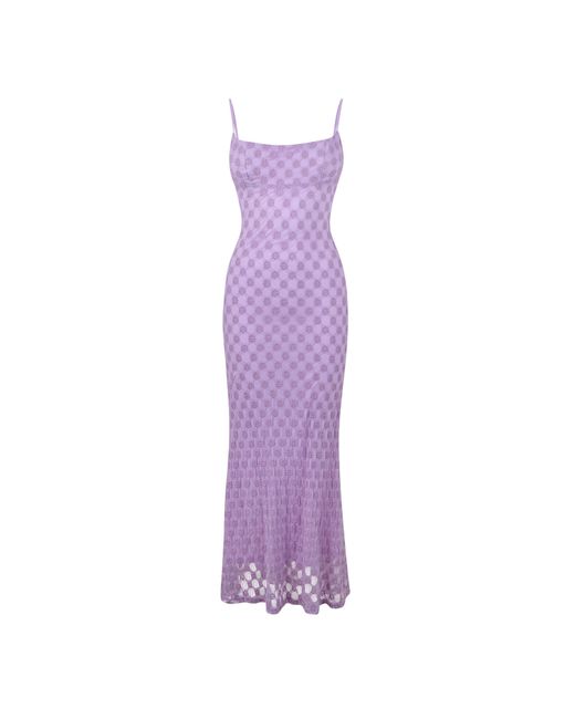 Bardot Purple Adoni Mesh Midi Dress