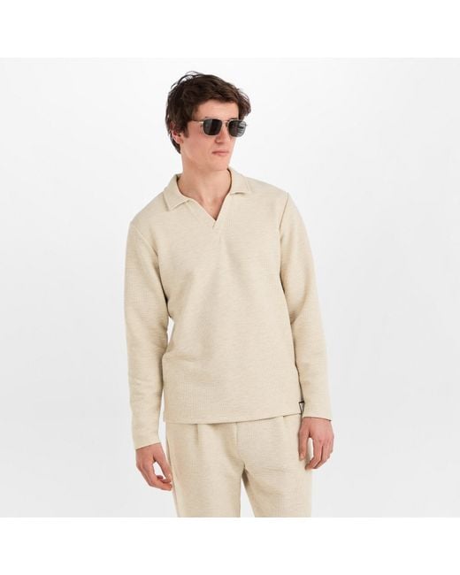 PREVU Natural Altius Long Sleeve Polo Shirt for men
