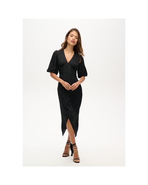 Superdry Black Short-Sleeve Midi Tea Dress