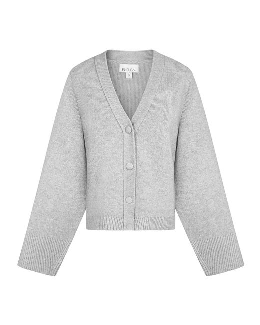 Raey Gray V-Neck Cardigan