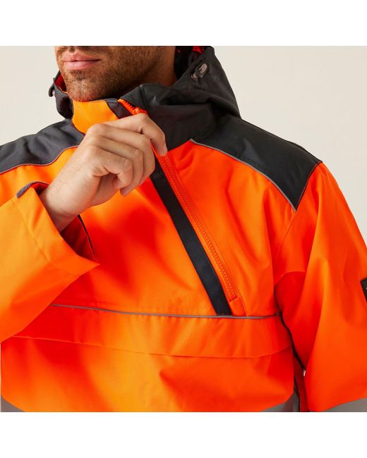 Regatta Orange Hi-Vis Waterproof Insulated Reflective Overhead Bo for men