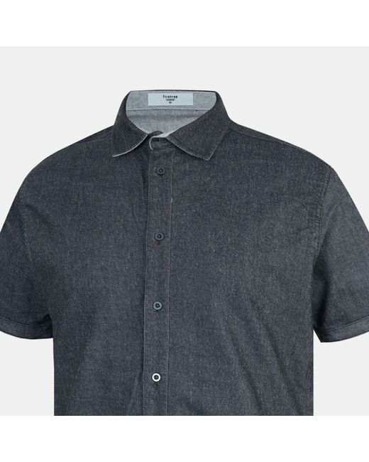Firetrap Blue Short-Sleeve Plain Shirt for men