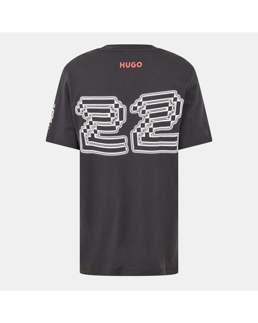 HUGO Black Yuki Short Sleeve Polo Shirt for men