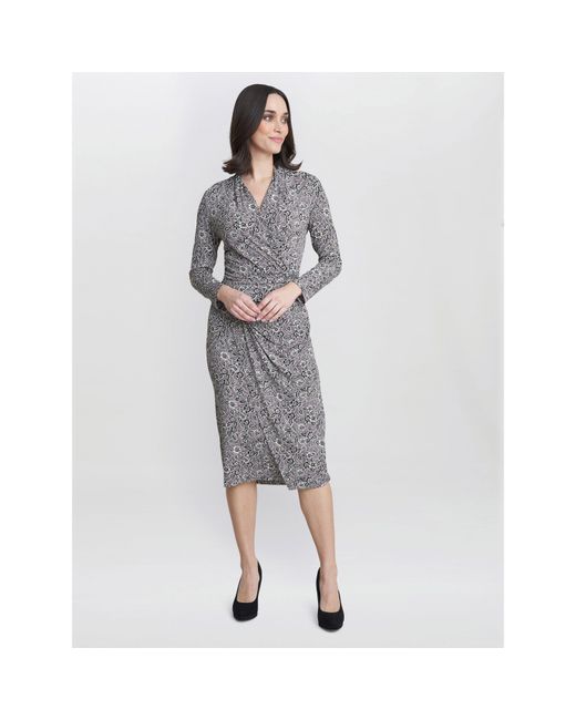 Gina Bacconi Gray Janet Jersey Wrap Dress