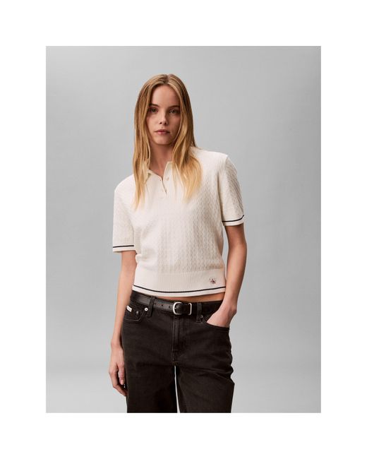 Calvin Klein White Short Sleeve Polo Shirt