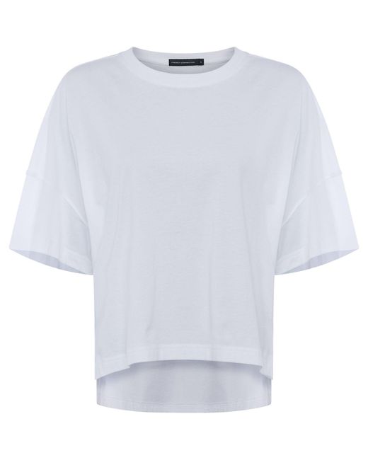 French Connection White Tally Oversized T Shirt
