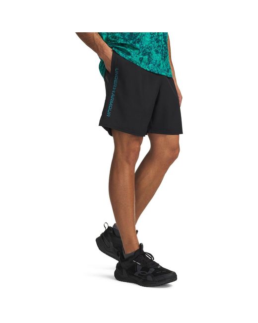 Under Armour Black Woven Graphic Shorts for men