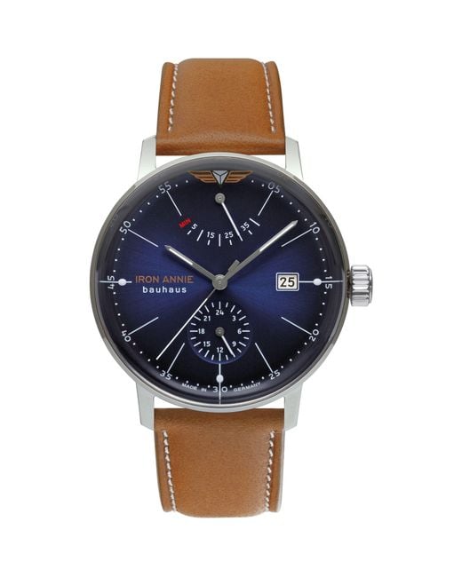 IRON ANNIE Blue Bauhaus Stainless Steel Classic Analogue Automatic Watch for men