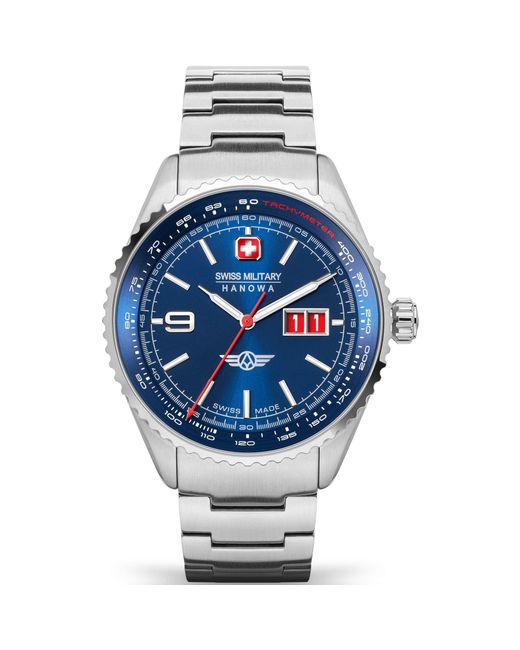 Swiss Military Hanowa Metallic Afterburn Stainless Steel Sports Analogue Quartz Watch for men
