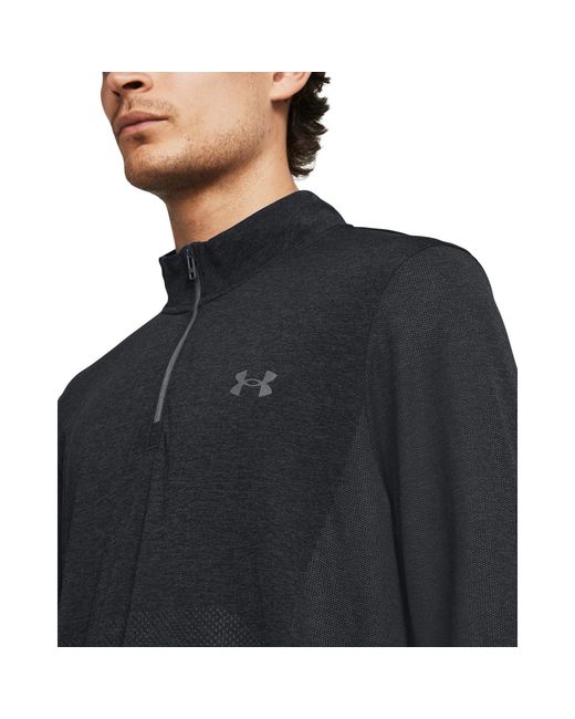 Under Armour Blue Seamless Stride ¼ Zip for men