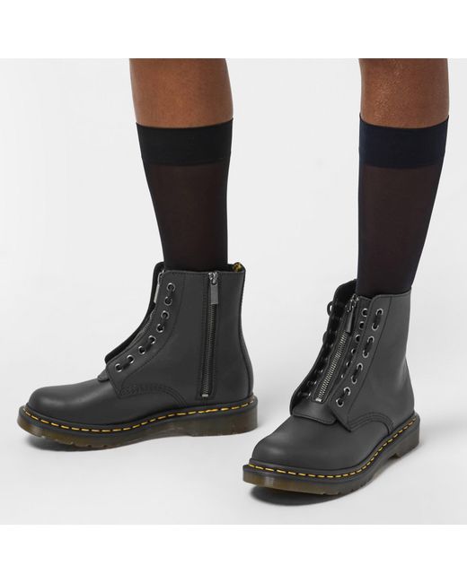 Dr. Martens Black Pascal Zipped Flat Ankle Boots