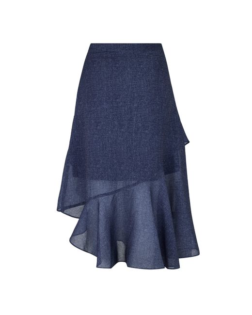 ARMANI EXCHANGE Blue Rara Midi Skirt
