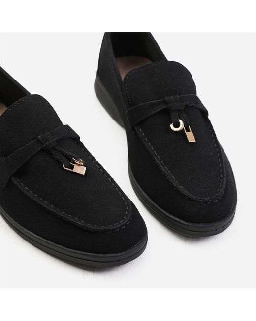 Where's That From Black Pegasus Wide-Fit Slip On Loafers