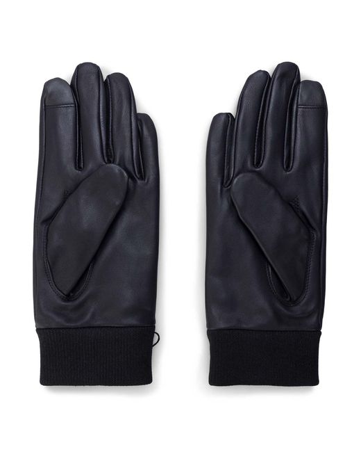 Boss Blue Hyden 1 Leather Gloves for men