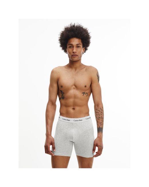 Calvin Klein Gray Calvinklein 3 Pack Boxer Briefs for men