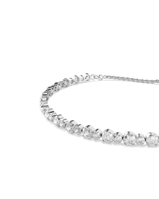 Swarovski Metallic Trilogy Triple Row Crystal Tennis Bracelet