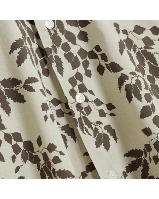Ted Baker Brown Foliage Print Cotton Long Sleeve Shirt for men
