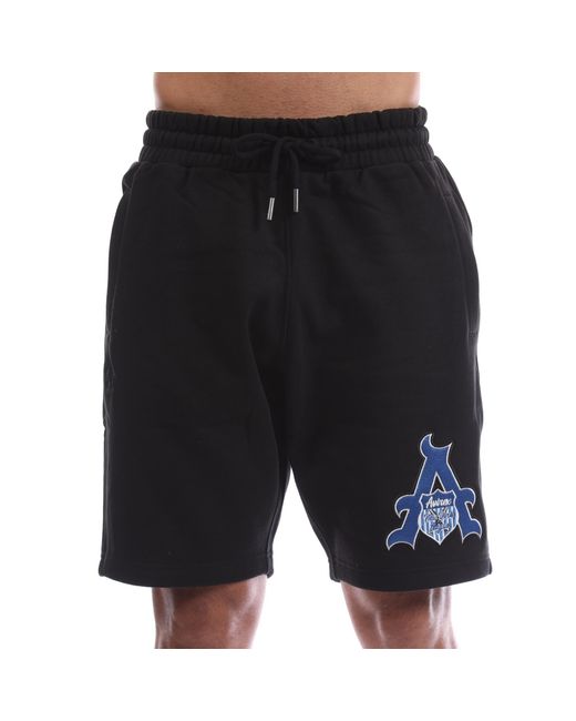 Avirex Black Juniper Fleece Jogger Shorts for men