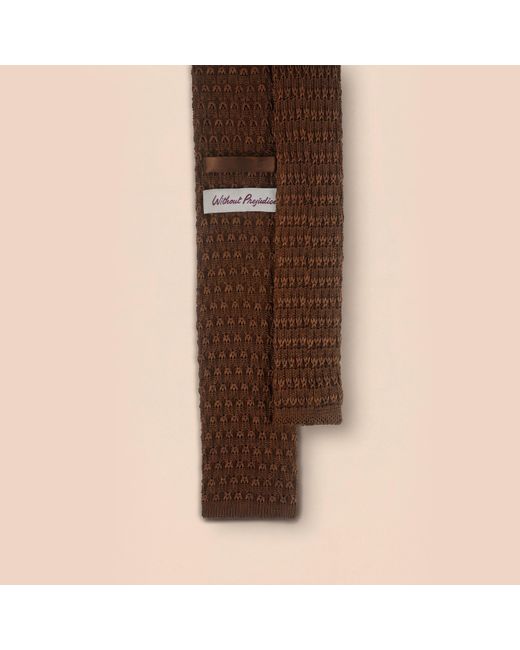 Without Prejudice Natural Sienna Silk Knit Tie for men