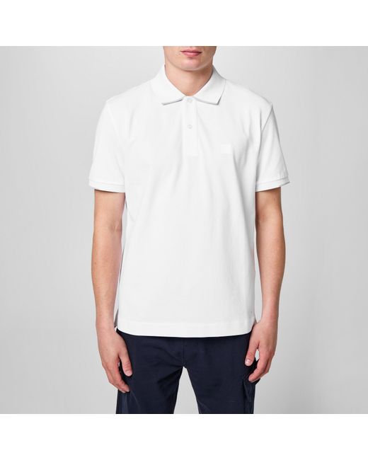 CP COMPANY METROPOLIS White Short Sleeve Polo Shirt for men