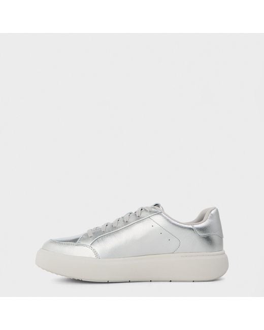 Fitflop White Metallic Leather Low-Top Trainers