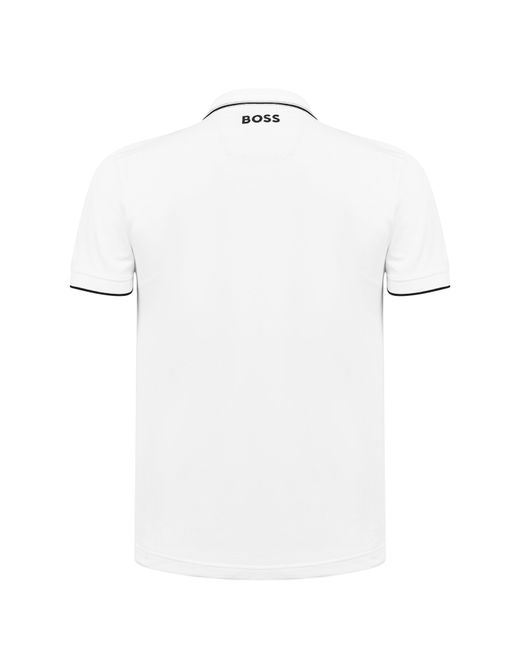 Boss White Paddy Pro Premium Cotton Polo Shirt for men