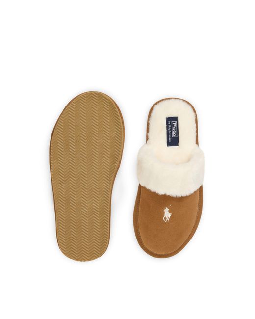 Polo Ralph Lauren Brown Kelcie Mule Slippers