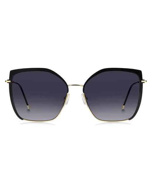 Boss Blue Rectangular Round Sunglasses