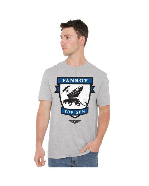 top gun Gray Fanboy Logo T Shirt Athletic Heather for men