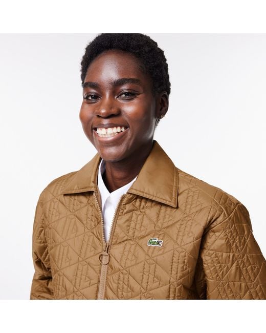 Lacoste Brown Padded Quilted Jacket
