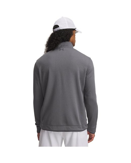 Under Armour Gray Sweater Fleece Quarter Zip Pullover for men