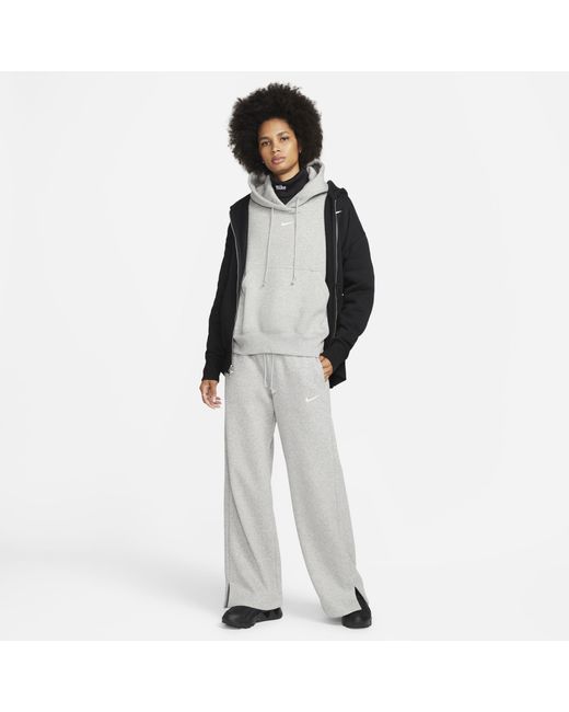 Nike Gray Sportswear Phoenix Fleece High-Waisted Wide-Leg Sweatpants
