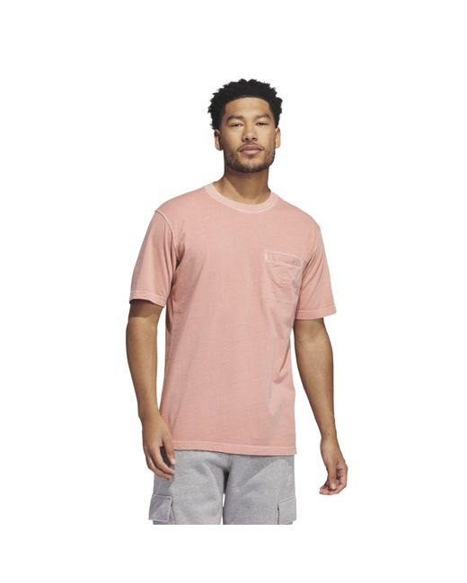Adidas Originals Pink Dye Pocket T-Shirt for men