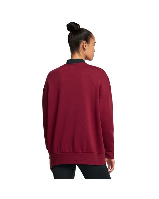 Under Armour Red Essential Fleece Crew Sweatshirt