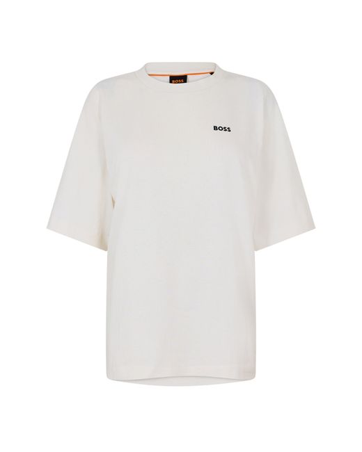 Boss White Short Sleeve T-Shirt With Logo Detail (Eregular)
