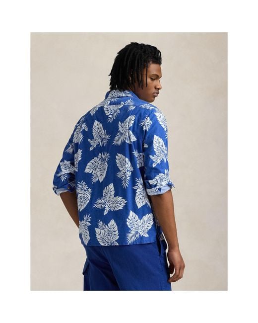 Polo Ralph Lauren Blue Classic Fit Monstera Oxford Shirt for men