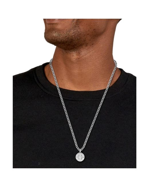 Boss Metallic North Pendant Compass Necklace for men