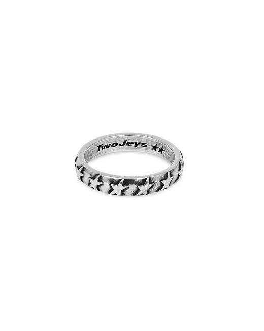 Twojeys Metallic Star Studded Band Ring for men