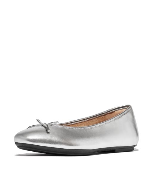 Fitflop Bow Metallic Ballet Pumps