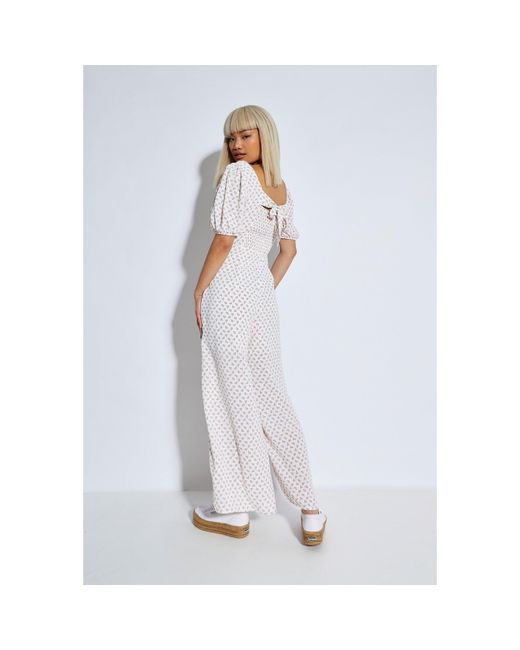 Glamorous White Cluster Ditsy Jumpsuit