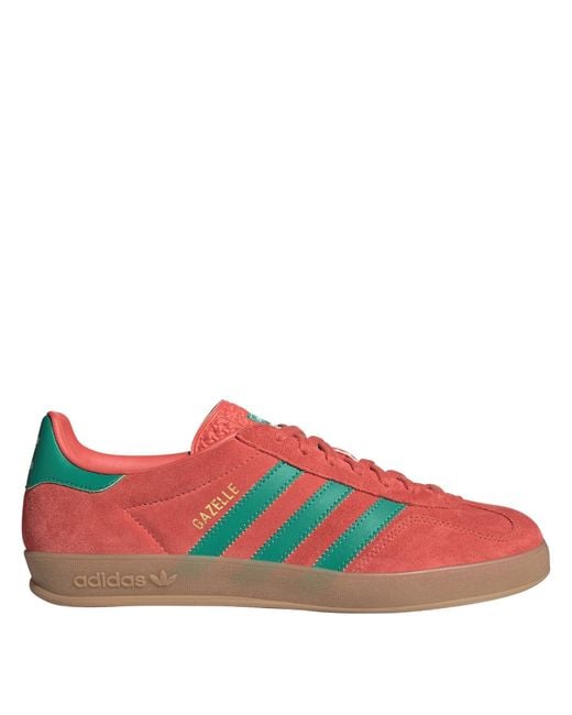 Adidas Originals Red Adults Gazelle Indoor Low-Top Trainers