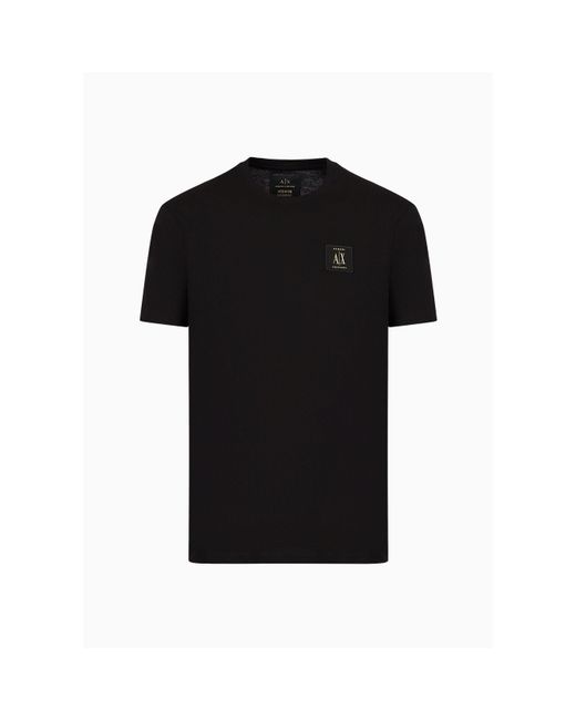 ARMANI EXCHANGE Black Small Icon T-Shirt for men