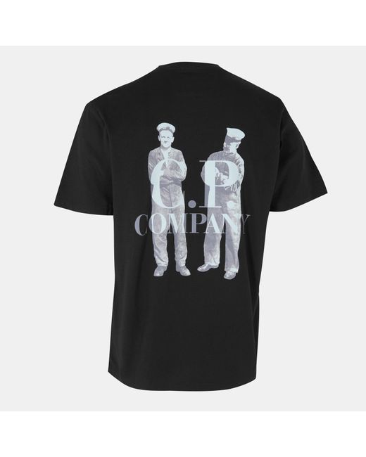 C P Company Black Sailor T-Shirt for men